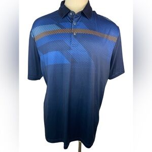 Ben Hogan Blue Polo Golf Shirt Modern Gradient Design Men’s 2XL